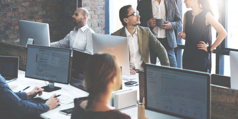 people working at the office