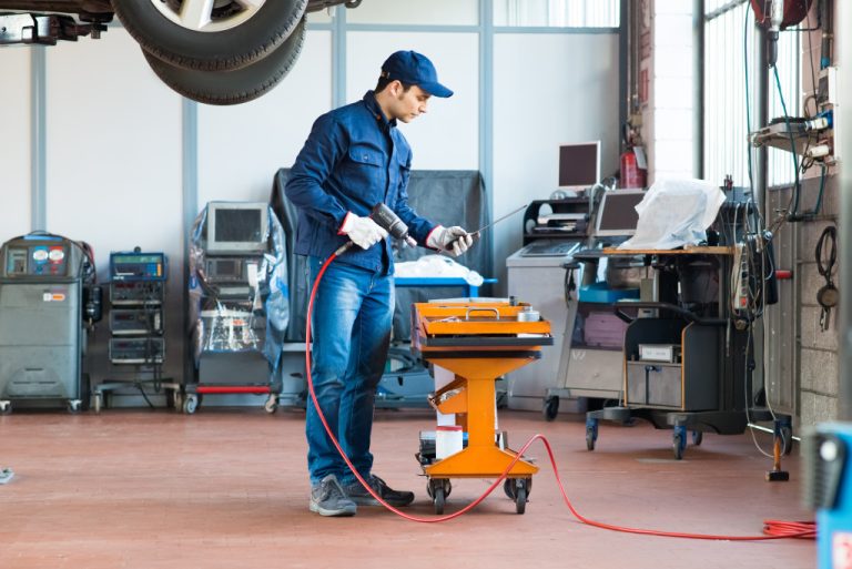 auto repair shop in a man's own garage